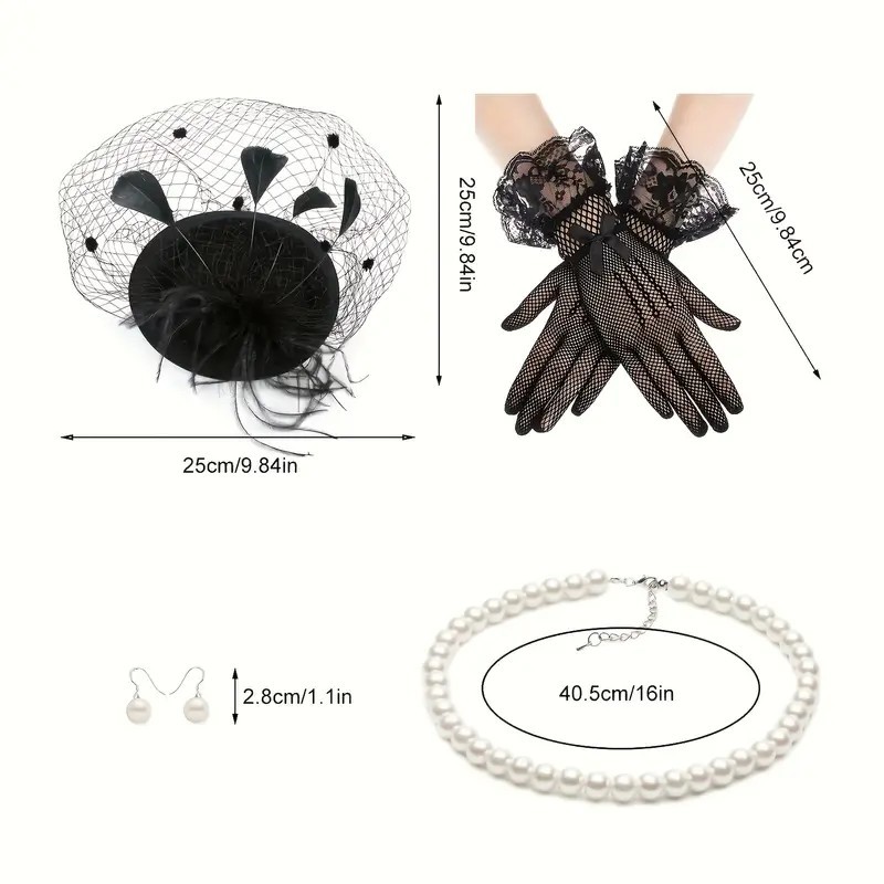 Bride Vintage Style 4-Piece Accessory Set
